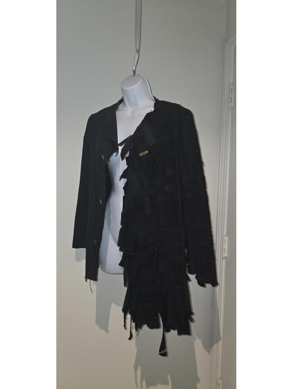 Shichuchi Vintage Black Recycled Fibre Blazer Avant Garde Y2K Designer Size 36